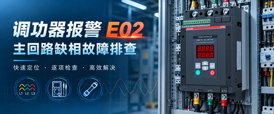 调功器报警 E02 是什么意思?主回路缺相故障的 8 个排查步骤